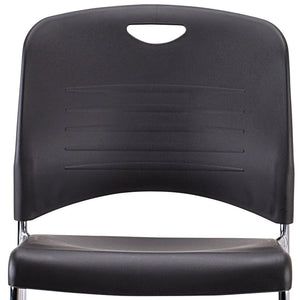 Homeroots Set Of Four Black And Silver Plastic Office Chair Black Plastic 372439