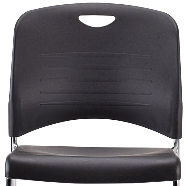 Homeroots Set Of Four Black And Silver Plastic Office Chair Black Plastic 372439