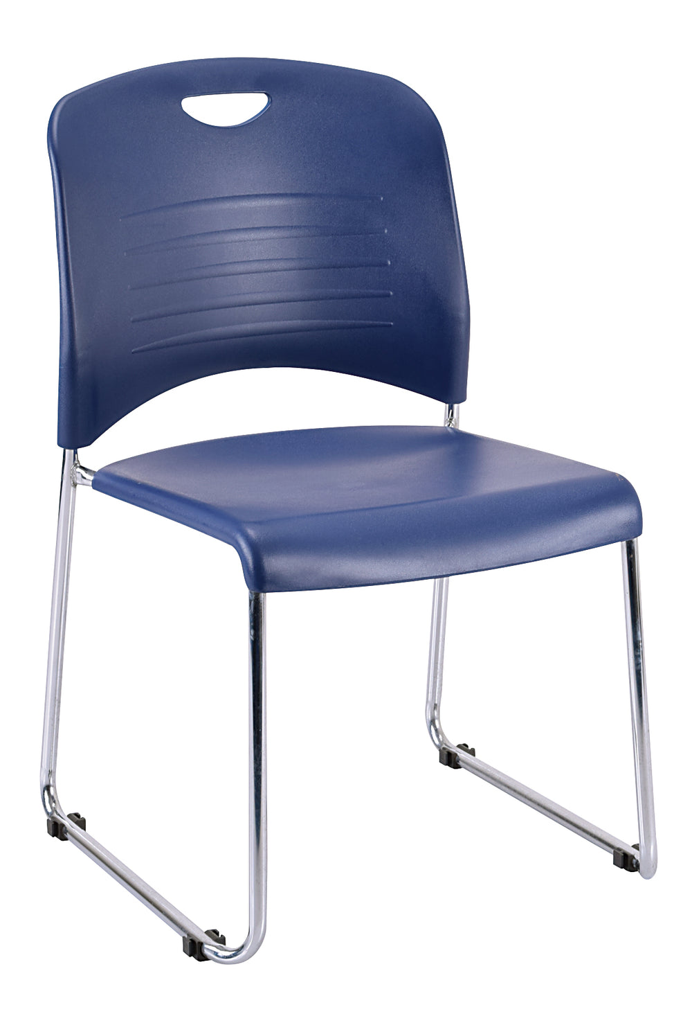 Homeroots Set Of Four Navy Blue And Silver Plastic Office Chair Navy Plastic 372440