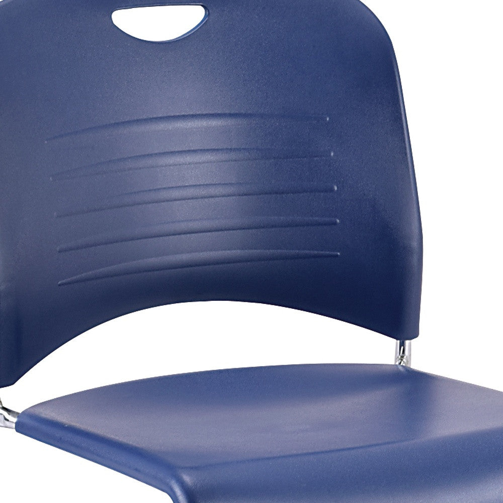 Homeroots Set Of Four Navy Blue And Silver Plastic Office Chair Navy Plastic 372440