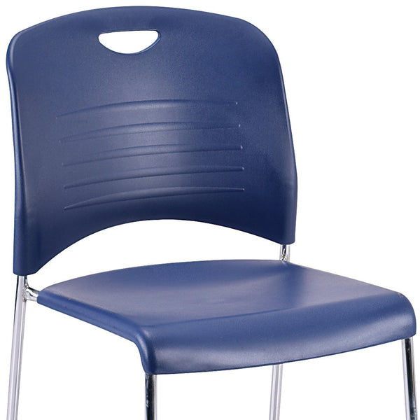 Homeroots Set Of Four Navy Blue And Silver Plastic Office Chair Navy Plastic 372440