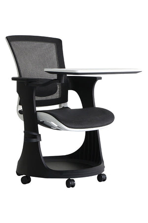 Homeroots Black Mesh Rolling Office Chair Black Plastic 372441