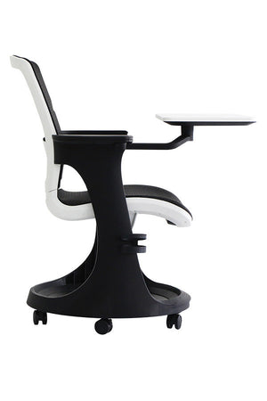 Homeroots Black Mesh Rolling Office Chair Black Plastic 372441