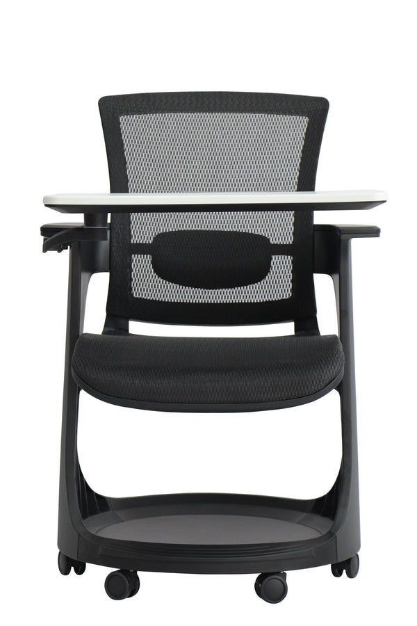 Homeroots Black Mesh Rolling Office Chair Black Plastic 372441
