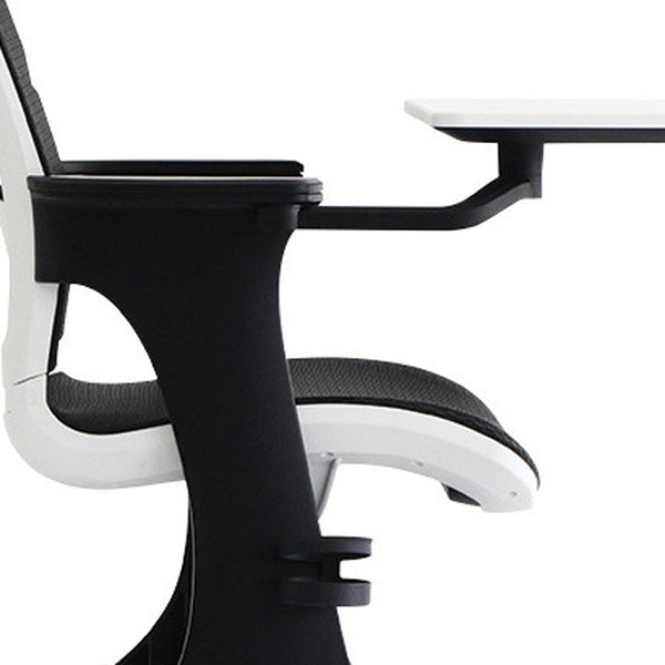 Homeroots Black Mesh Rolling Office Chair Black Plastic 372441