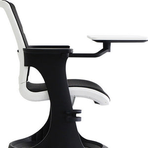 Homeroots Black Mesh Rolling Office Chair Black Plastic 372441