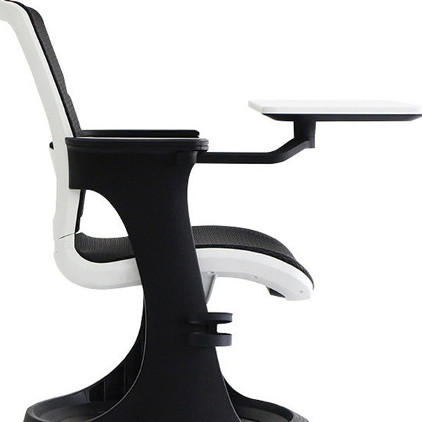 Homeroots Black Mesh Rolling Office Chair Black Plastic 372441