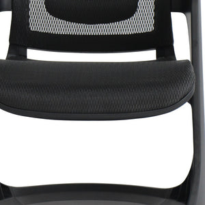 Homeroots Black Mesh Rolling Office Chair Black White Plastic 372442