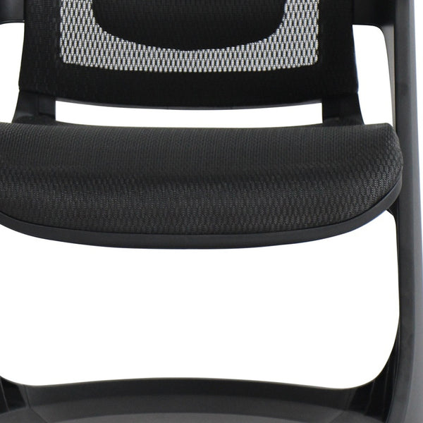 Homeroots Black Mesh Rolling Office Chair Black White Plastic 372442