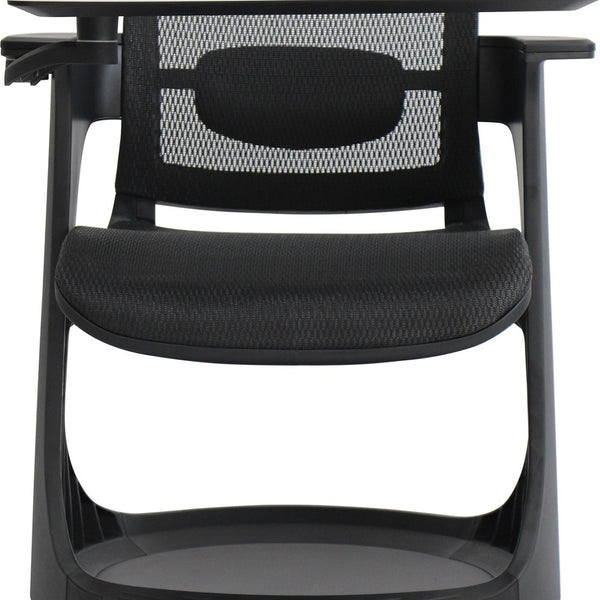 Homeroots Black Mesh Rolling Office Chair Black White Plastic 372442