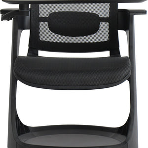 Homeroots Black Mesh Rolling Office Chair Black White Plastic 372442