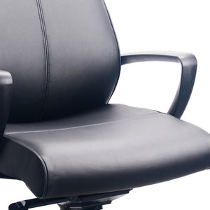 Homeroots Black Adjustable Swivel Faux Leather Rolling Office Chair  Leather 372455