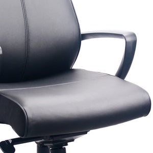 Homeroots Black Adjustable Swivel Faux Leather Rolling Office Chair  Leather 372456