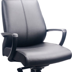 Homeroots Black Adjustable Swivel Faux Leather Rolling Office Chair  Leather 372456