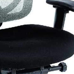 Homeroots Black Adjustable Swivel Mesh Rolling Office Chair Black Plastic 372458