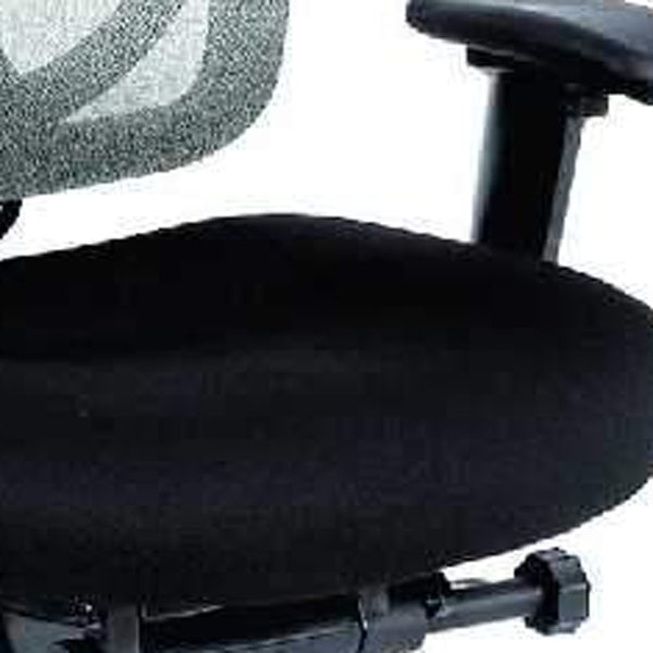 Homeroots Black Adjustable Swivel Mesh Rolling Office Chair Black Plastic 372458