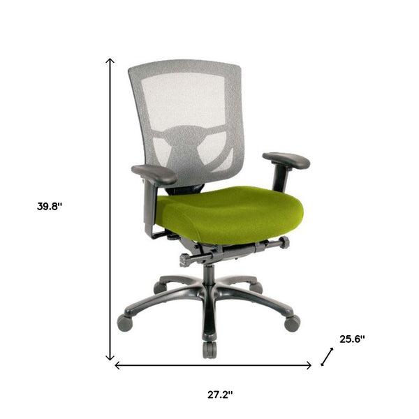 Homeroots Green And Black Adjustable Swivel Mesh Rolling Office Chair Green Plastic 372459