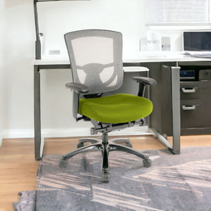 Homeroots Green And Black Adjustable Swivel Mesh Rolling Office Chair Green Plastic 372459