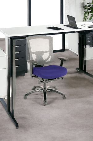 Homeroots Violet And Black Adjustable Swivel Mesh Rolling Office Chair Cobalt Plastic 372460