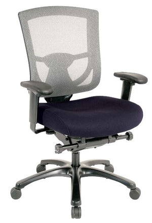 Homeroots Denim Blue And Black Adjustable Swivel Mesh Rolling Office Chair Denim Plastic 372461