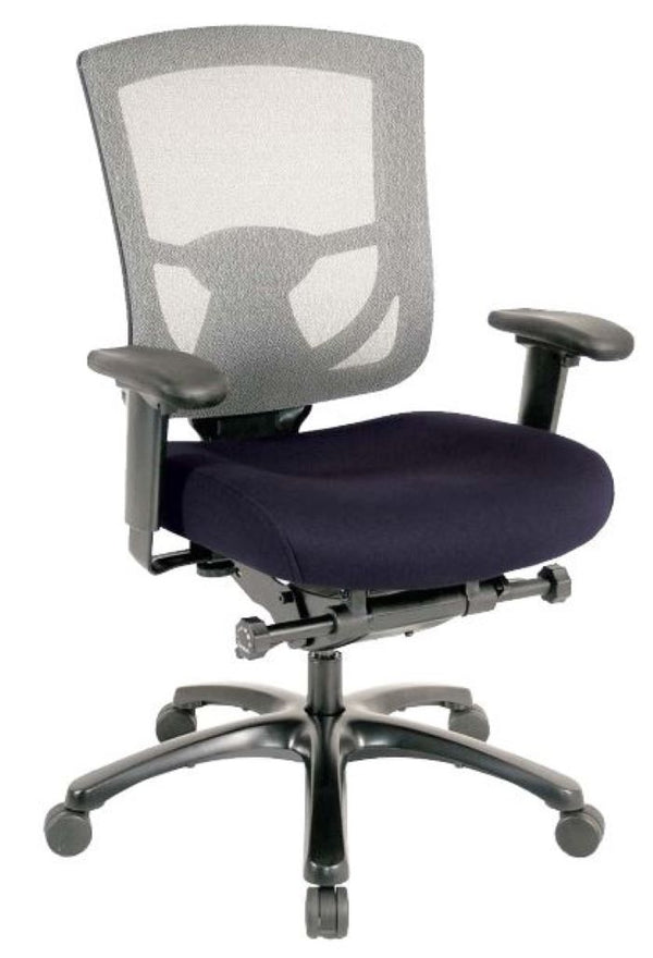 Homeroots Denim Blue And Black Adjustable Swivel Mesh Rolling Office Chair Denim Plastic 372461