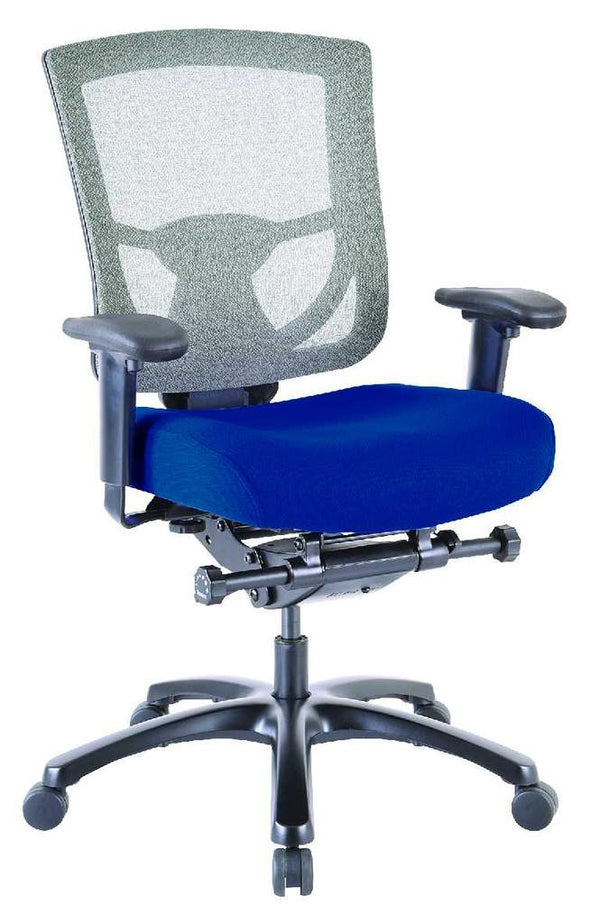 Homeroots Blue And Black Adjustable Swivel Mesh Rolling Office Chair Blue Plastic 372463