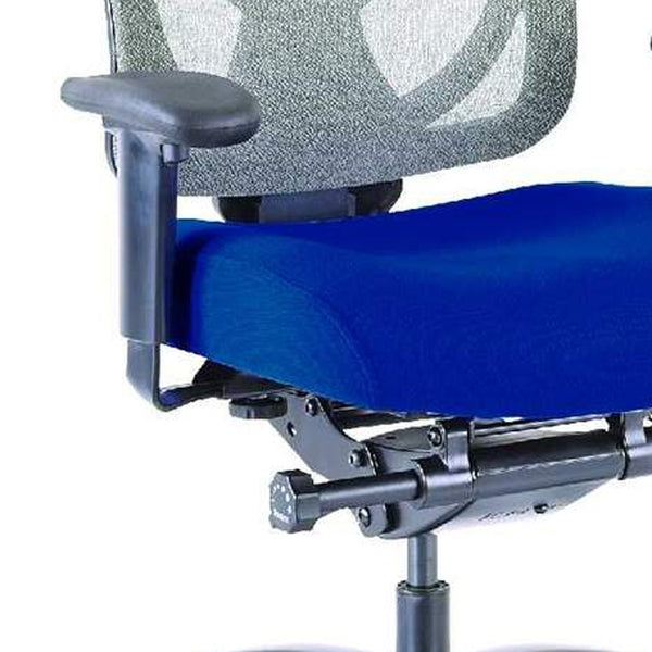Homeroots Blue And Black Adjustable Swivel Mesh Rolling Office Chair Blue Plastic 372463