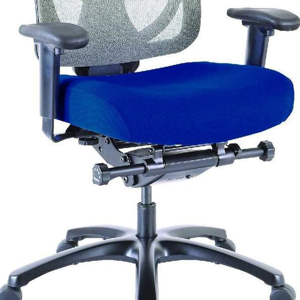 Homeroots Blue And Black Adjustable Swivel Mesh Rolling Office Chair Blue Plastic 372463