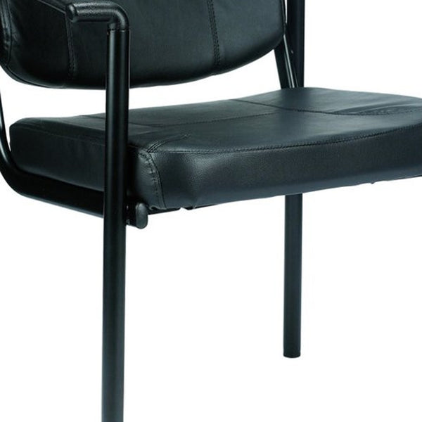Homeroots Black Faux Leather Office Chair  Vinyl 372464