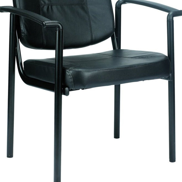 Homeroots Black Faux Leather Office Chair  Vinyl 372464