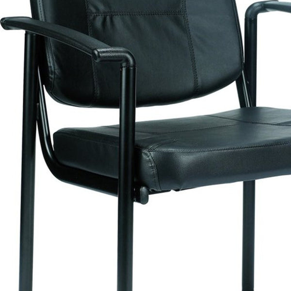 Homeroots Black Faux Leather Office Chair  Vinyl 372464