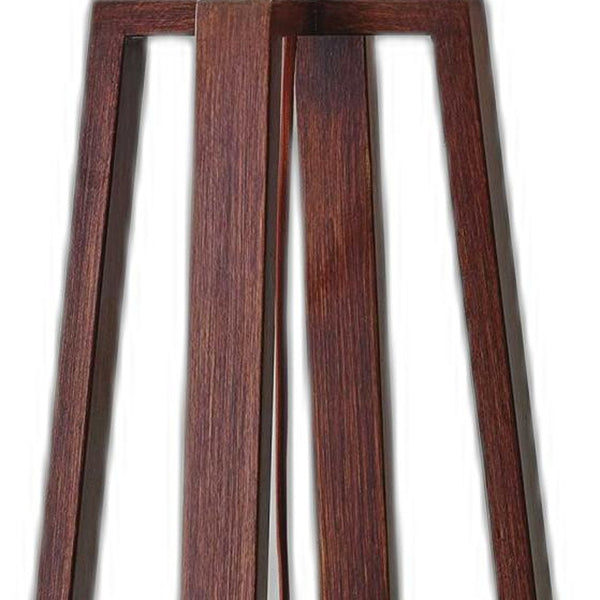 Homeroots Walnut Wood Finish Linen Fabric Shade Table Lamp   372468