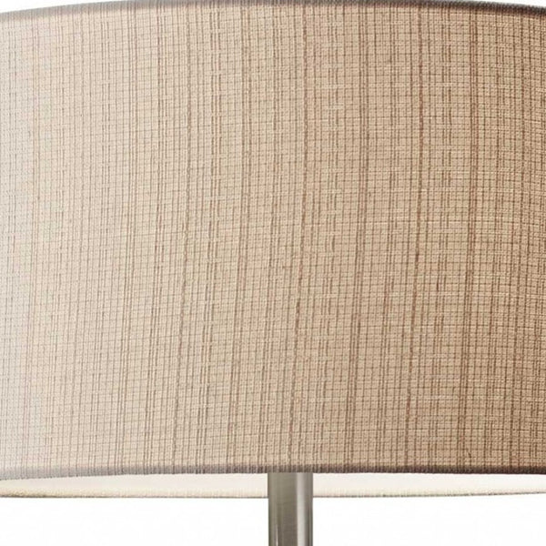 HomeRoots 60" Brown Solid Wood Novelty Floor Lamp with Beige Drum Shade – Elegant Lighting for Every Room 372469