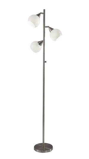 HomeRoots 71" Silver Metal Floor Lamp – Elegant Design with White Dome Shade for Warm Ambient Lighting Decor 372480