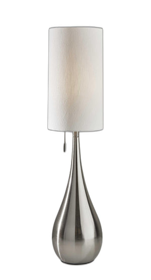 Homeroots 35" Brushed Steel Metal Teardrop Table Lamp   372482
