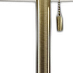 Homeroots 22" Antiqued Brass Metal Cylinder Table Lamp With Off White Drum Shade Brass  372487