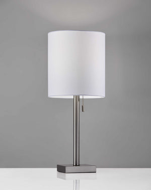 Homeroots Brushed Steel Metal Table Lamp Brushed Steel  372488