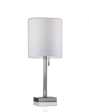 Homeroots Brushed Steel Metal Table Lamp Brushed Steel  372488