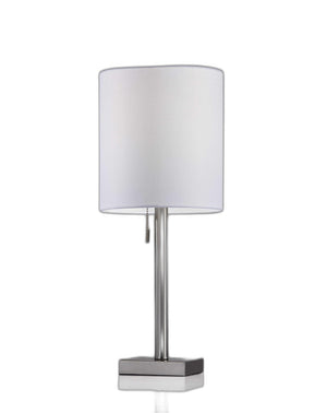 Homeroots Brushed Steel Metal Table Lamp Brushed Steel  372488