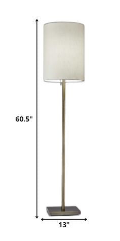 Homeroots Floor Lamp Classic Silhouette Brass Metal Brass Metal 372490