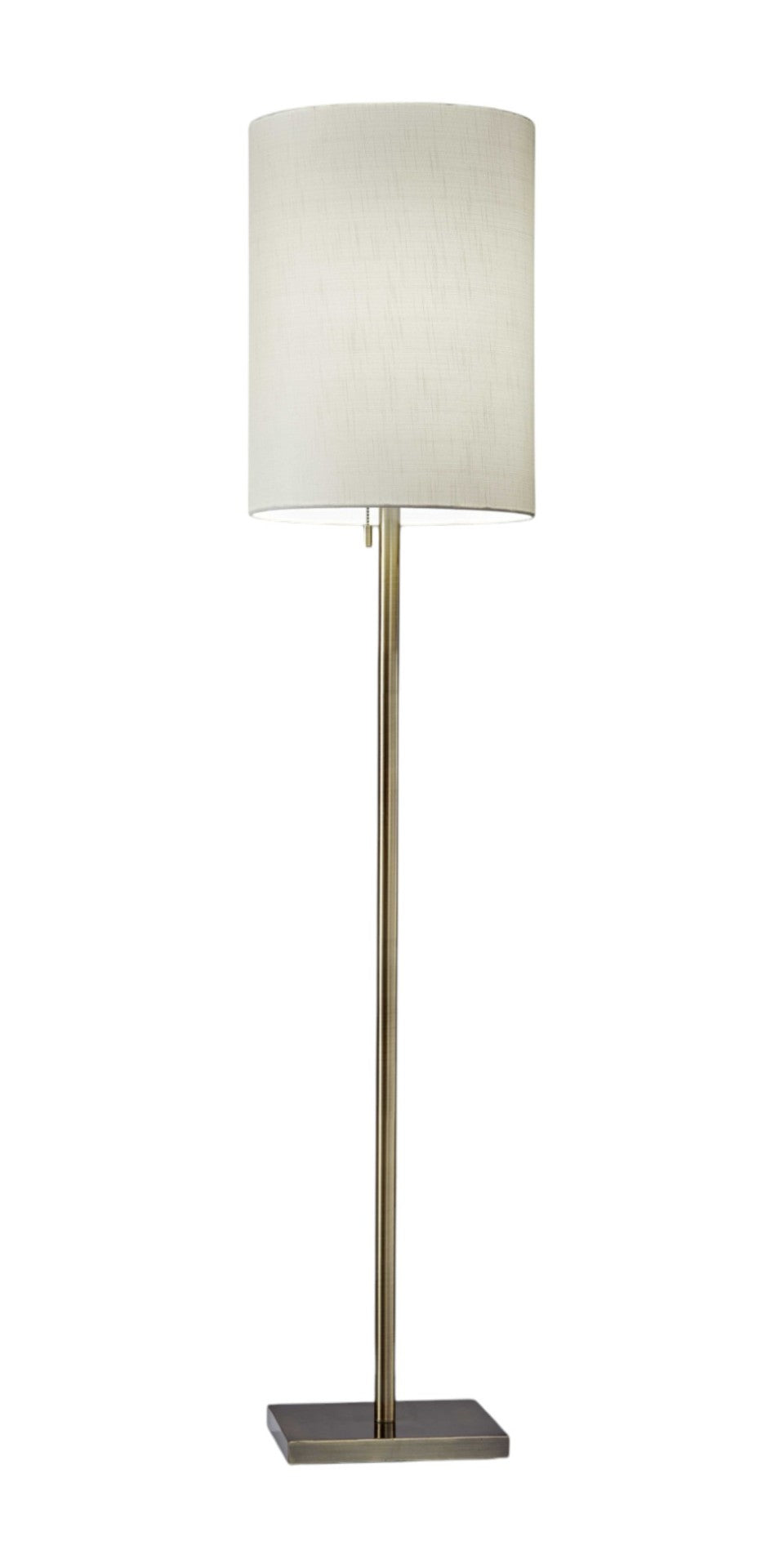 HomeRoots 61" Elegant Floor Lamp with White Fabric Shade for Timeless Style and Warm Ambiance in Any Room Brass 372490