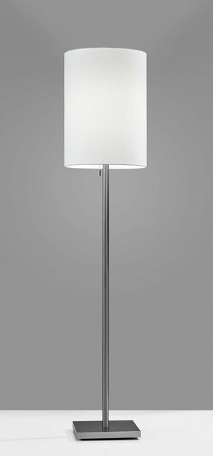 Homeroots Floor Lamp Classic Silhouette Brushed Steel Metal Brushed Steel Metal 372491