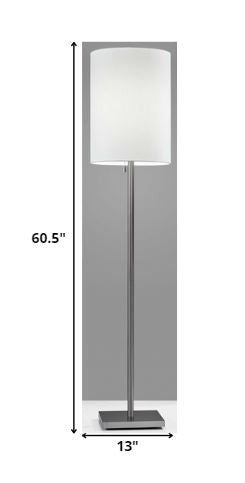 Homeroots Floor Lamp Classic Silhouette Brushed Steel Metal Brushed Steel Metal 372491