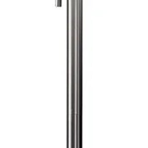 HomeRoots 61" Elegant Floor Lamp with White Fabric Shade for Timeless Style and Warm Ambiance in Any Room Brushed Steel 372491