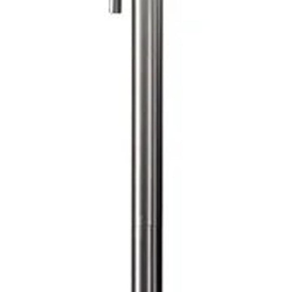 HomeRoots 61" Elegant Floor Lamp with White Fabric Shade for Timeless Style and Warm Ambiance in Any Room Brushed Steel 372491