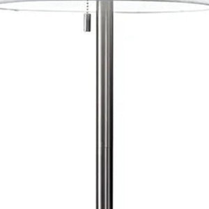 HomeRoots 61" Elegant Floor Lamp with White Fabric Shade for Timeless Style and Warm Ambiance in Any Room Brushed Steel 372491