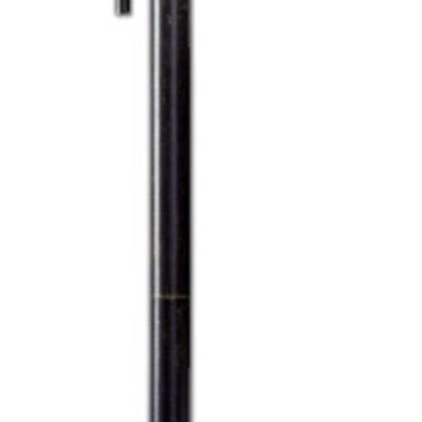 HomeRoots 61" Elegant Floor Lamp with White Fabric Shade for Timeless Style and Warm Ambiance in Any Room Bronze 372492