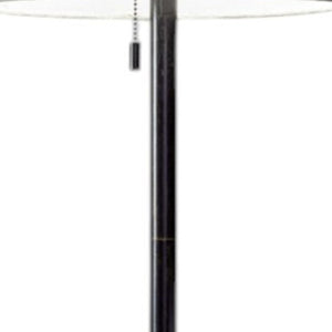 HomeRoots 61" Elegant Floor Lamp with White Fabric Shade for Timeless Style and Warm Ambiance in Any Room Bronze 372492