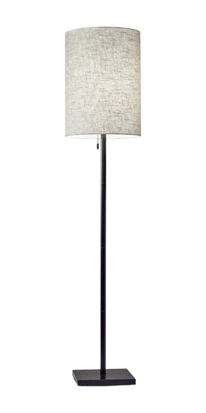 HomeRoots 61" Elegant Floor Lamp with White Fabric Shade for Timeless Style and Warm Ambiance in Any Room Bronze 372492