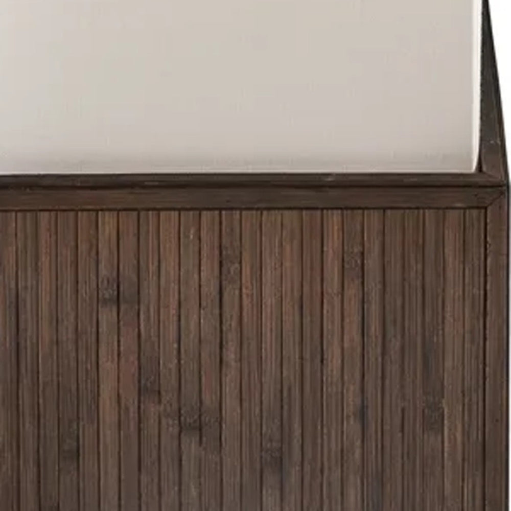 HomeRoots 50" Rattan Column Floor Lamp: Stylish Brown & White Design with White Shade for Cozy Ambiance 372498